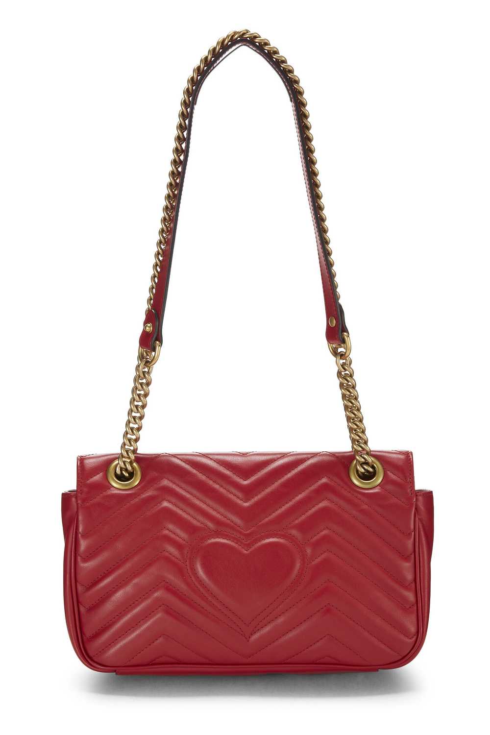 Red Leather GG Marmont Shoulder Small - image 5
