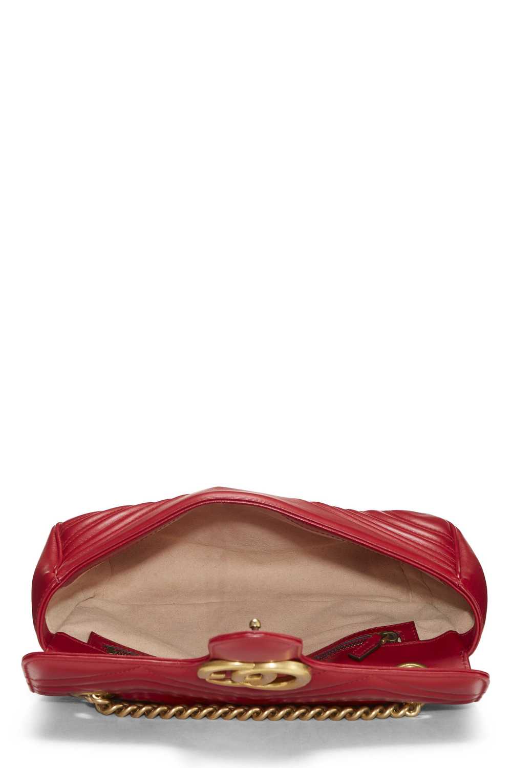 Red Leather GG Marmont Shoulder Small - image 7