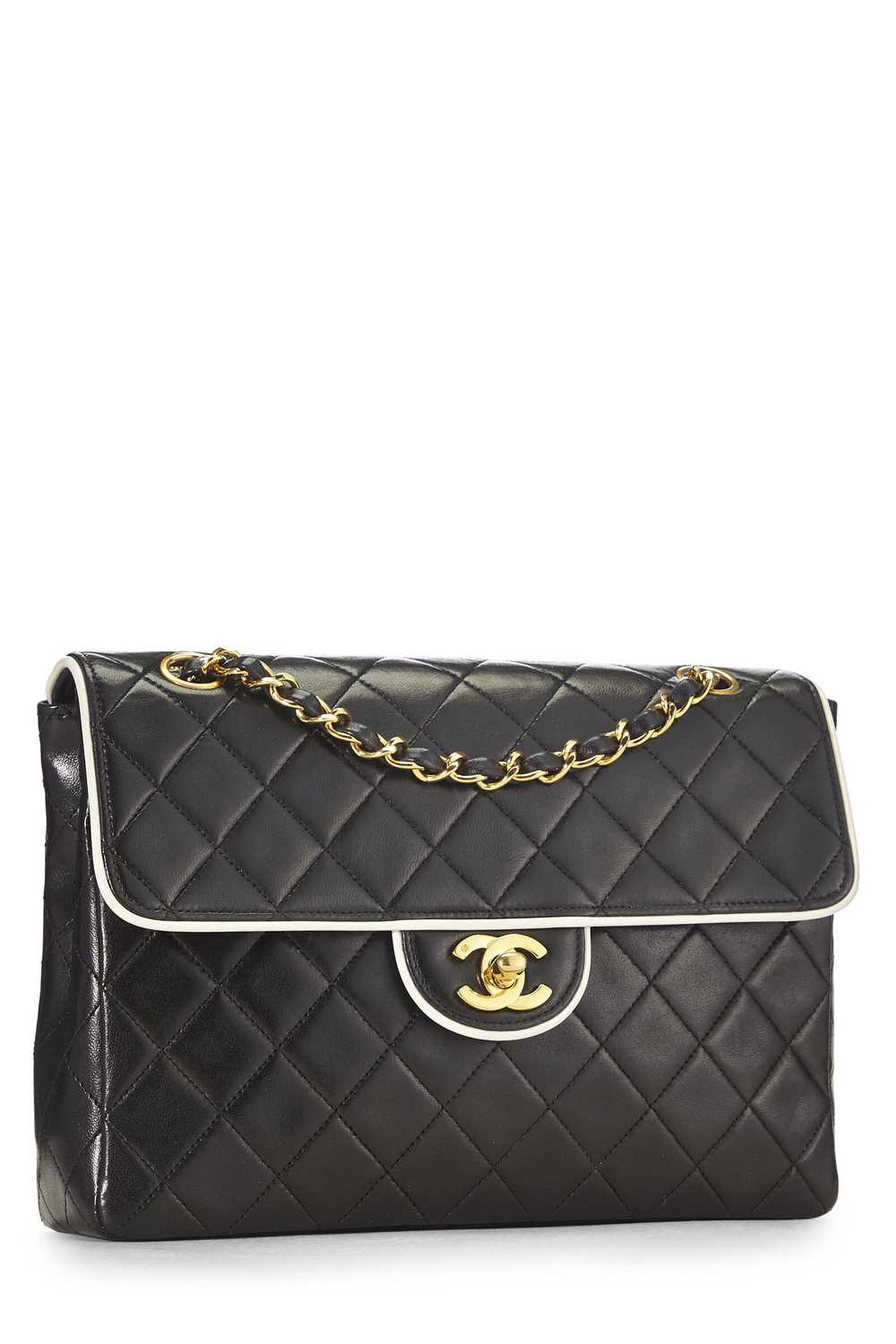 Black Quilted Lambskin Half Flap Small - image 2