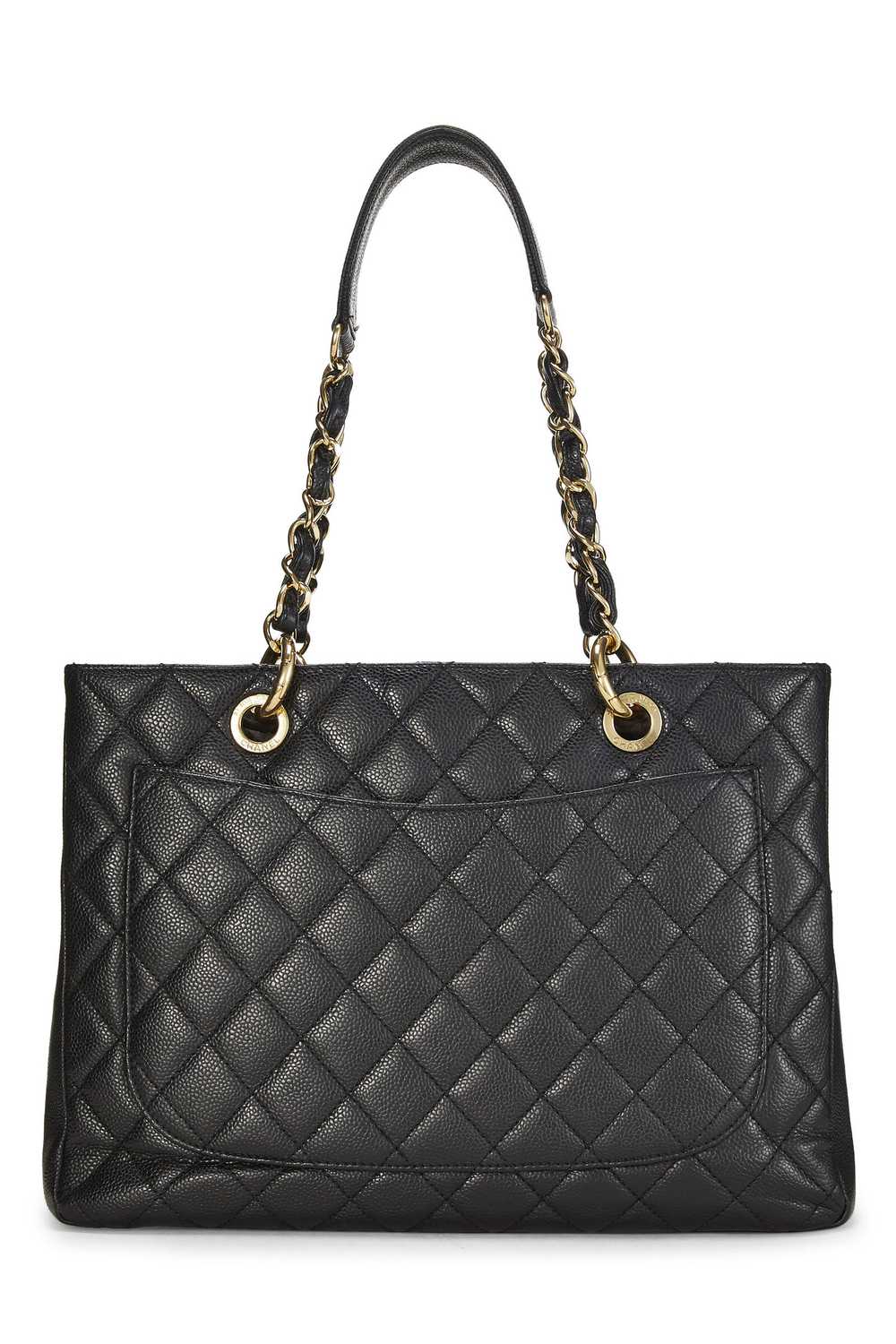 Black Quilted Caviar Grand Shopping Tote (GST) - image 4