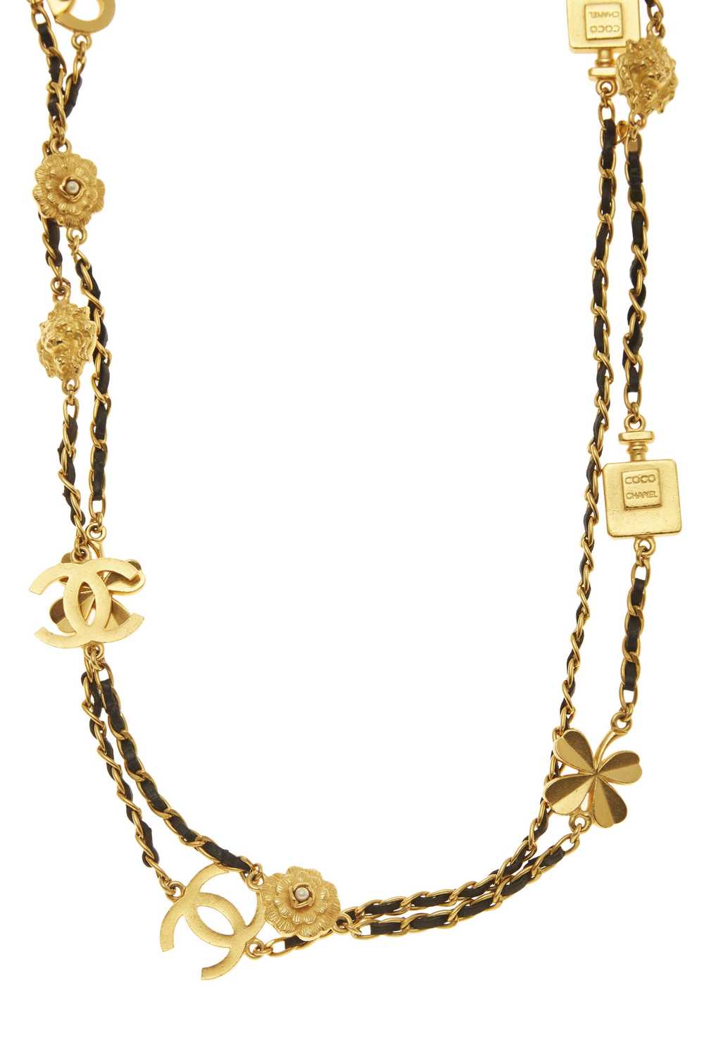Gold & Black Enamel Icon Charms Necklace Large - image 2