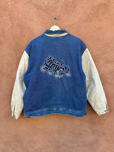 Tigger Denim Letterman Bomber - as is - image 1