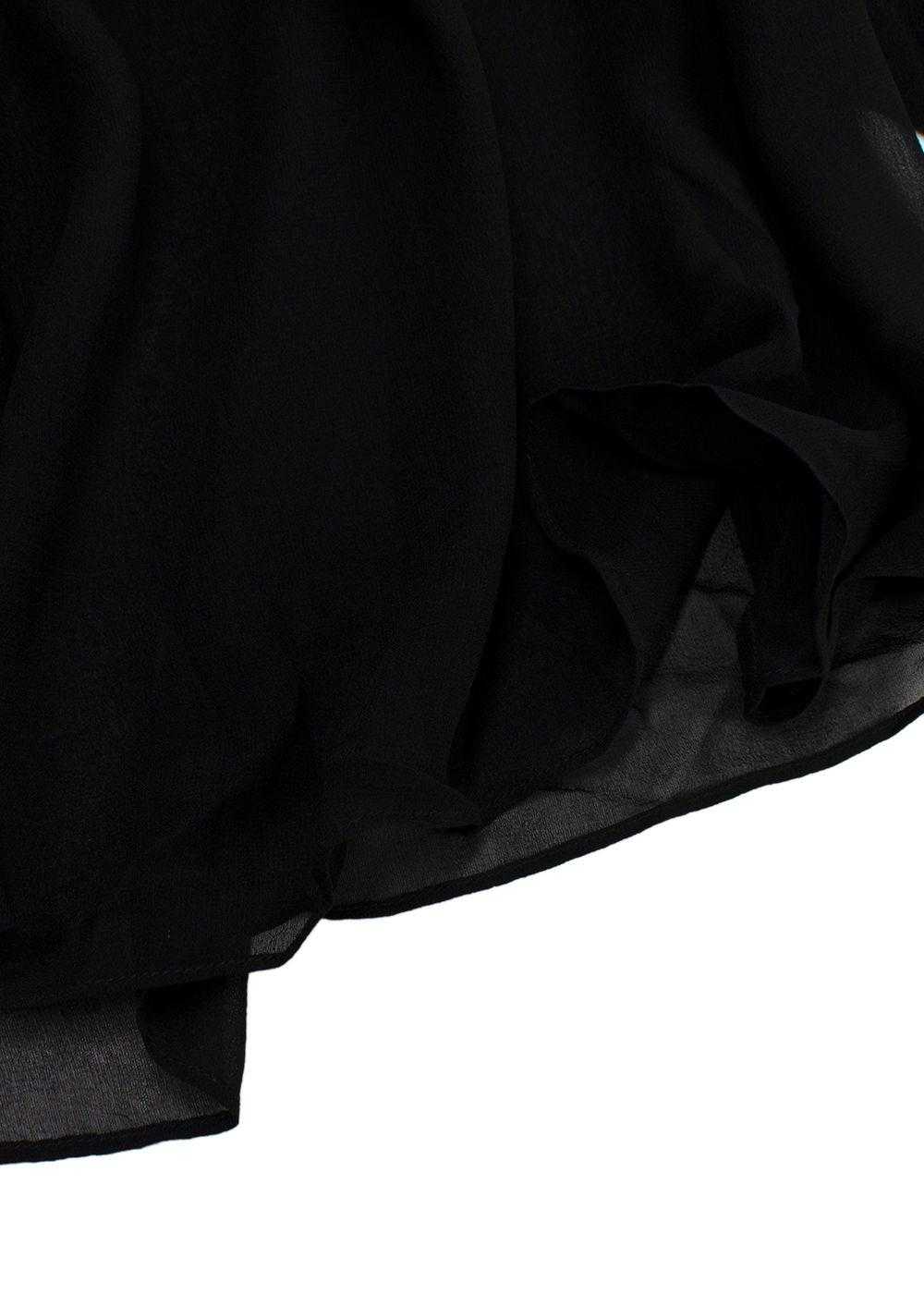 Managed by hewi MaxMara Black Sheer Ruffled Silk … - image 3