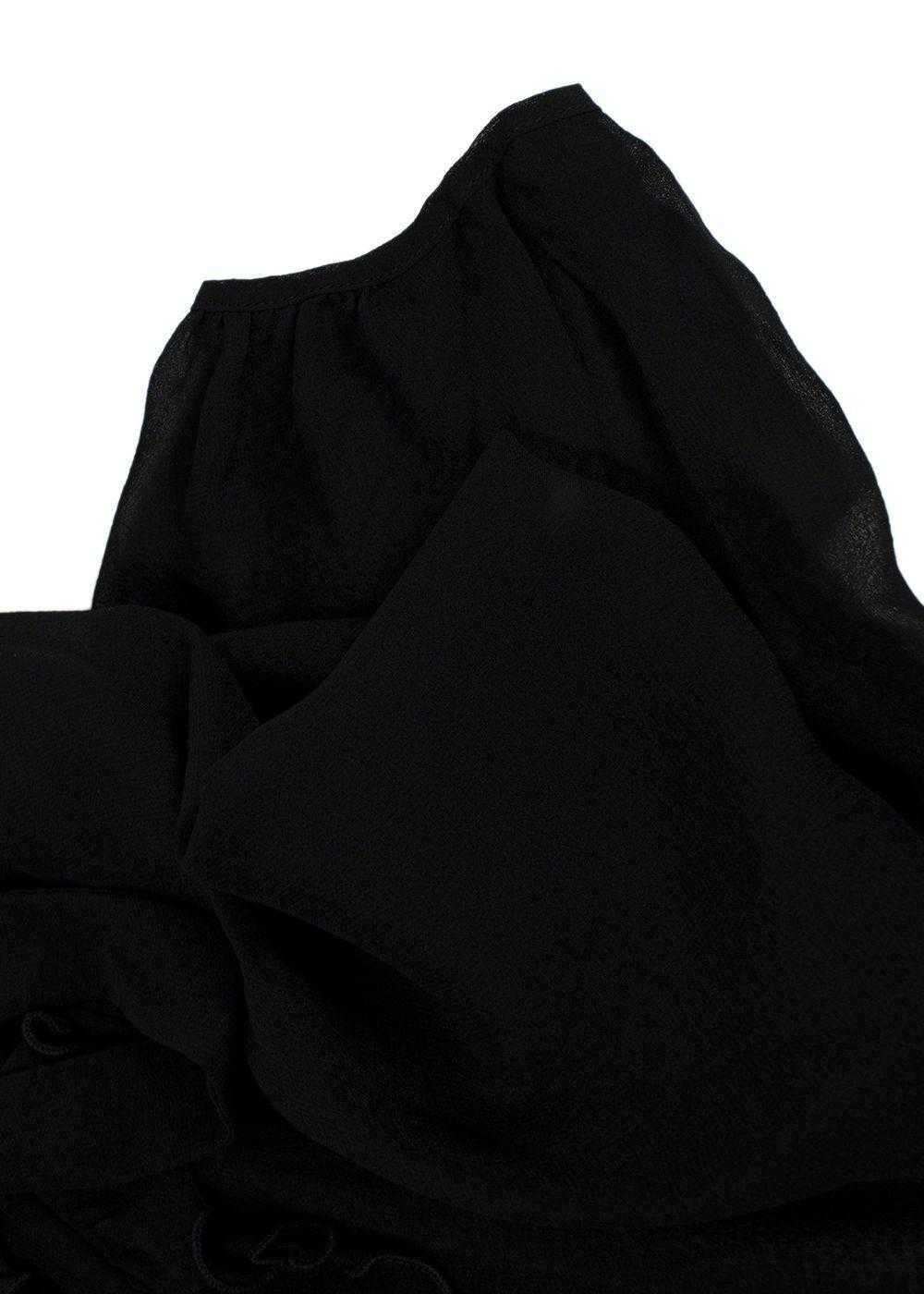 Managed by hewi MaxMara Black Sheer Ruffled Silk … - image 5