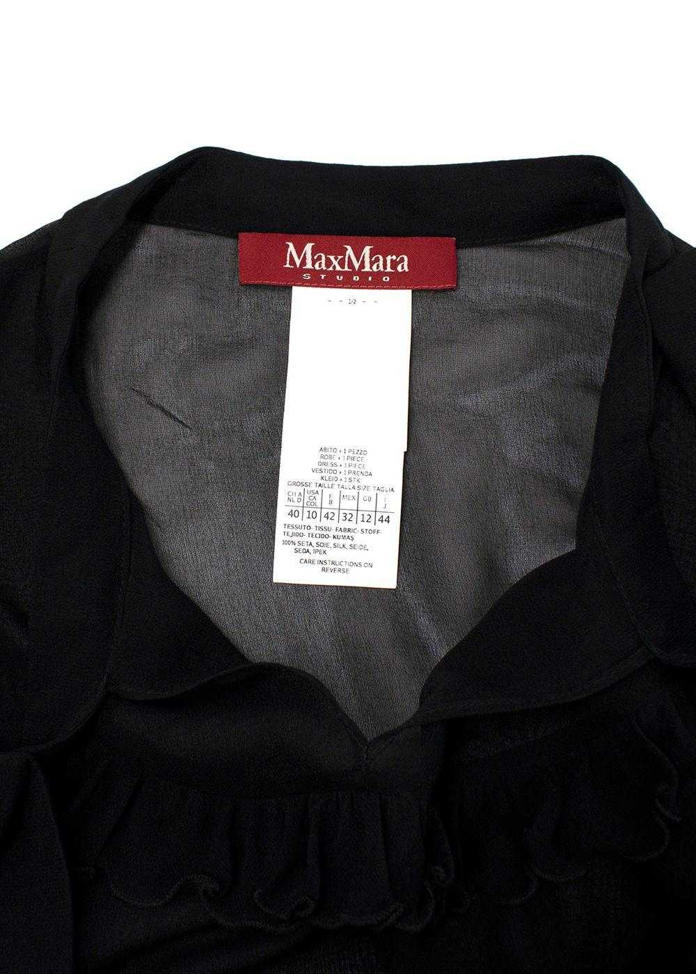 Managed by hewi MaxMara Black Sheer Ruffled Silk … - image 6