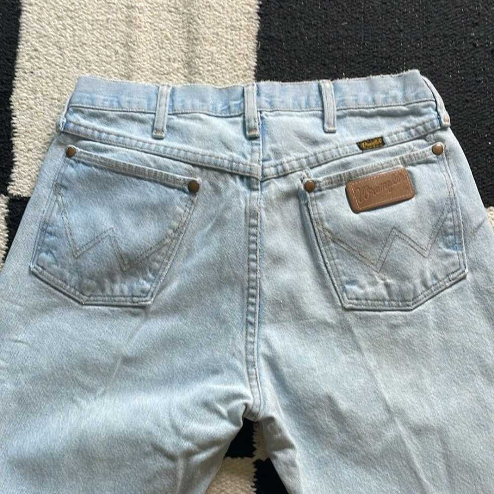 Vtg Wrangler White Wash Thrashed Faded Jeans 32 x… - image 4