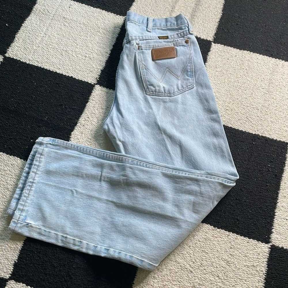 Vtg Wrangler White Wash Thrashed Faded Jeans 32 x… - image 6