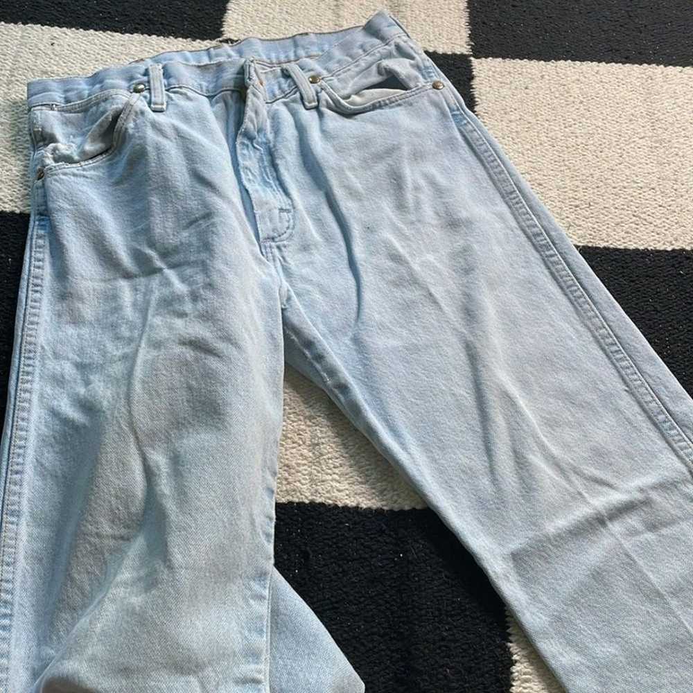 Vtg Wrangler White Wash Thrashed Faded Jeans 32 x… - image 8