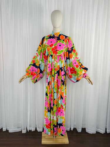 Late 1960s floral maxi dress