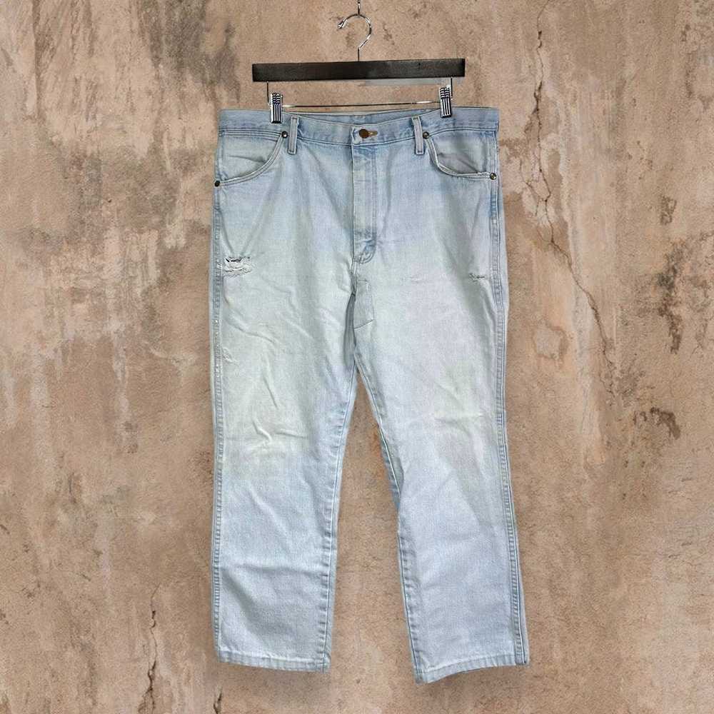 Vintage Wrangler Jeans Light Wash Straight Fit Wo… - image 3
