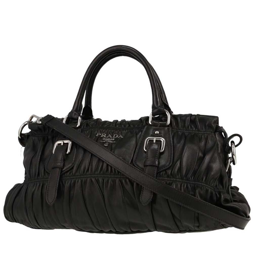 Prada handbag in black embossed leather Collector… - image 1