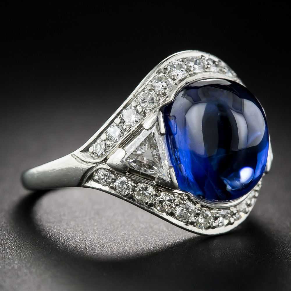 9.60 Carat No-Heat Burma Sapphire and Diamond Ring - image 2