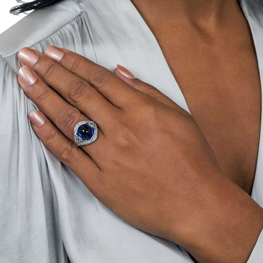 9.60 Carat No-Heat Burma Sapphire and Diamond Ring - image 6