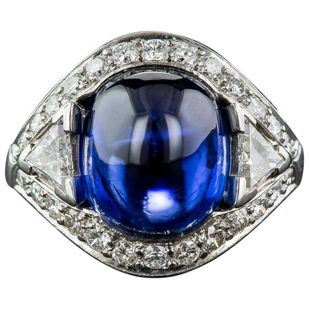 9.60 Carat No-Heat Burma Sapphire and Diamond Ring - image 7