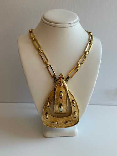 Monet Gold Buckle Necklace