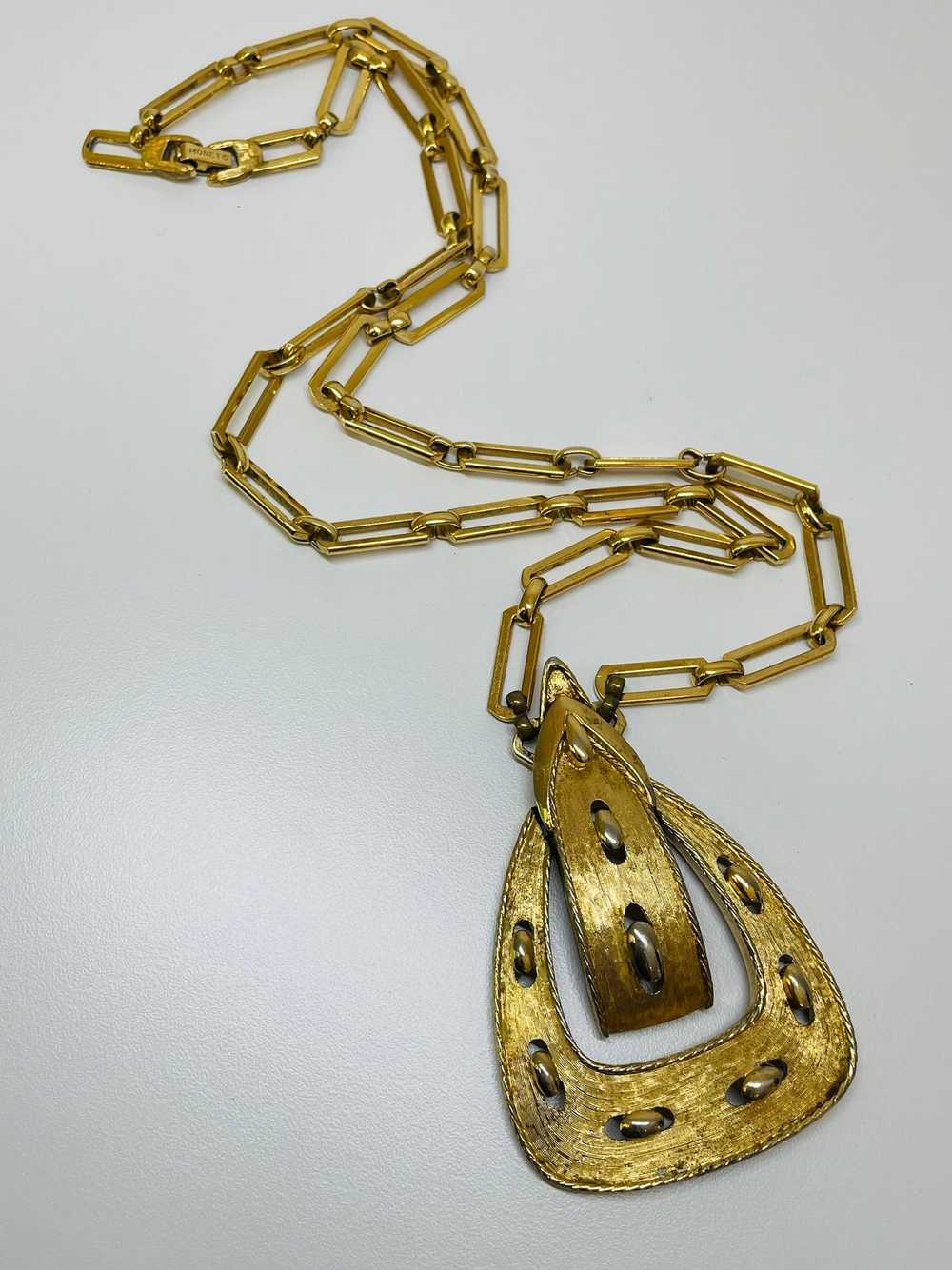 Monet Gold Buckle Necklace - image 4