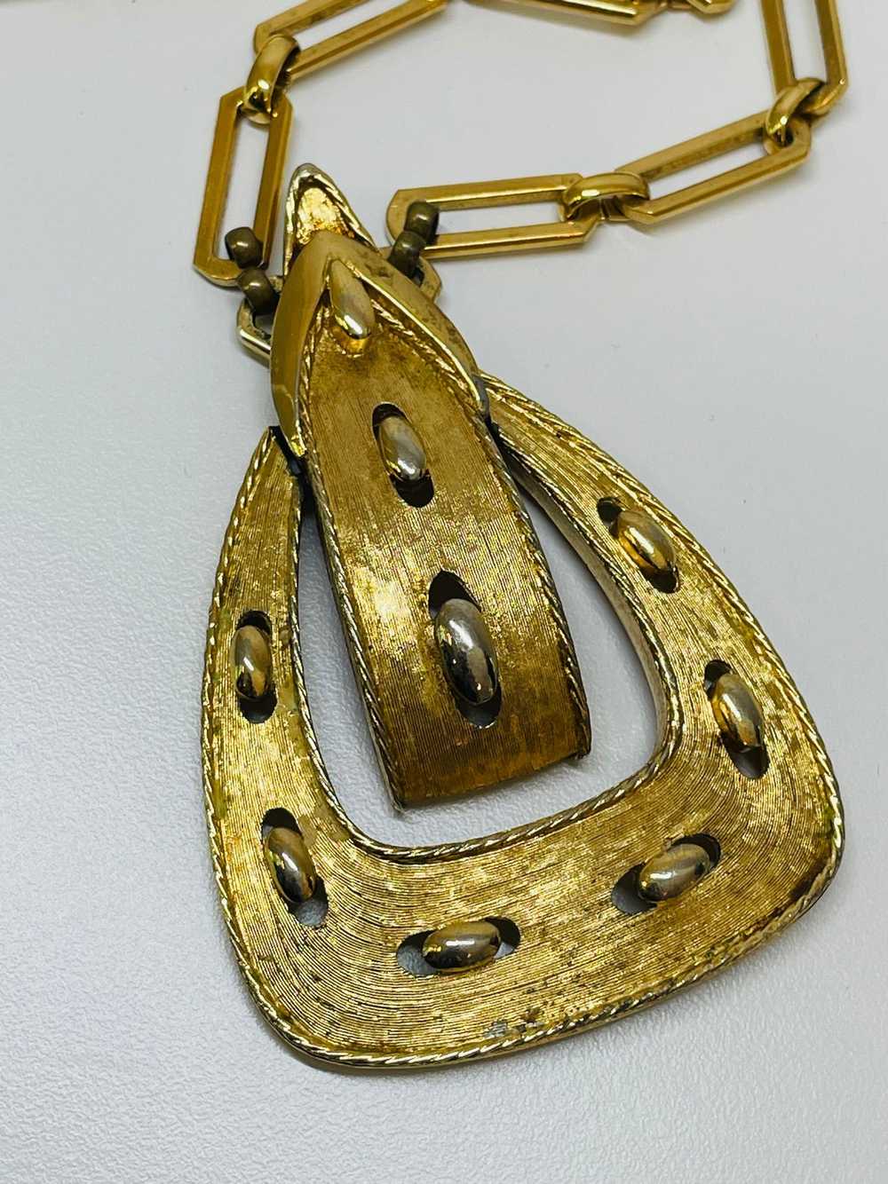 Monet Gold Buckle Necklace - image 5