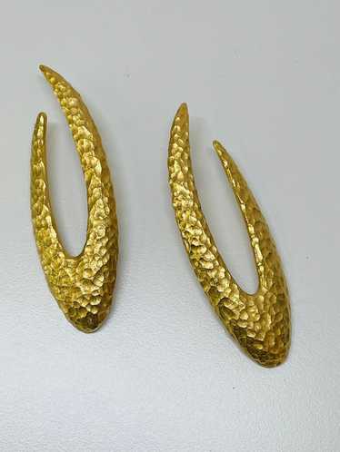 Designer Givenchy Hammered Gold Earrings - image 1