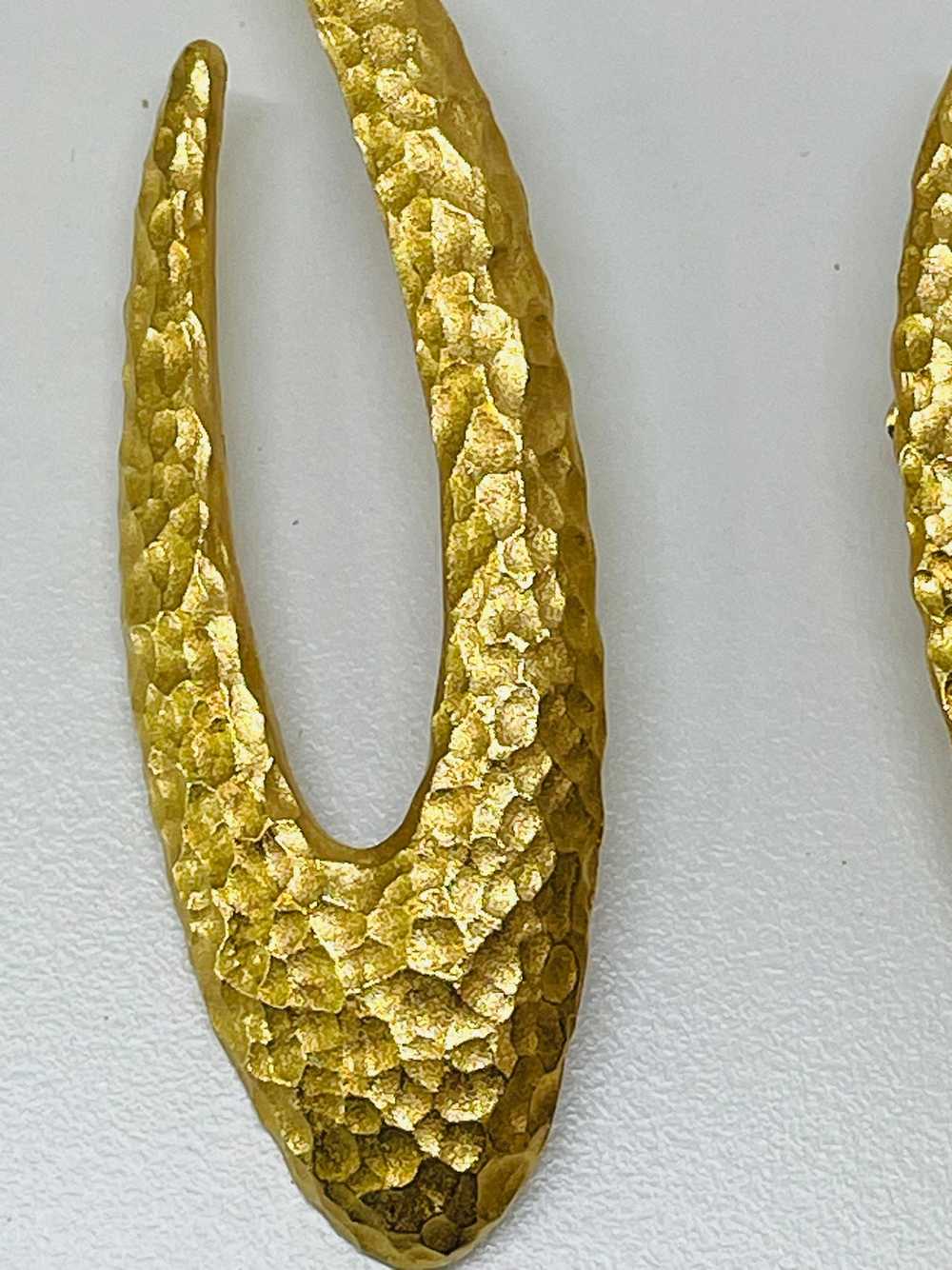 Designer Givenchy Hammered Gold Earrings - image 2