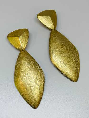 Erwin Pearl PEP Brushed Gold Statement Dangle Earr