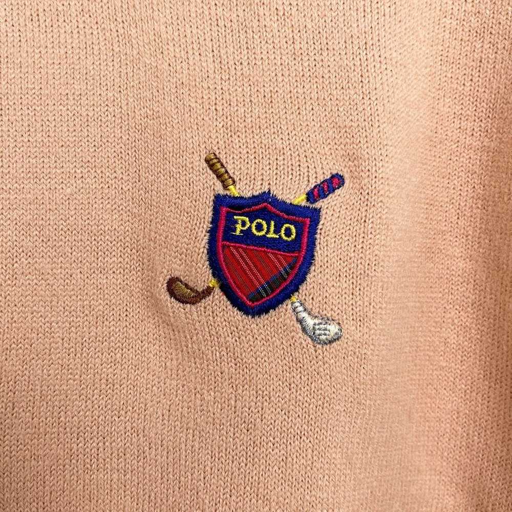 POLO Ralph Lauren Pure Cashmere Sweater Tan Golf … - image 3