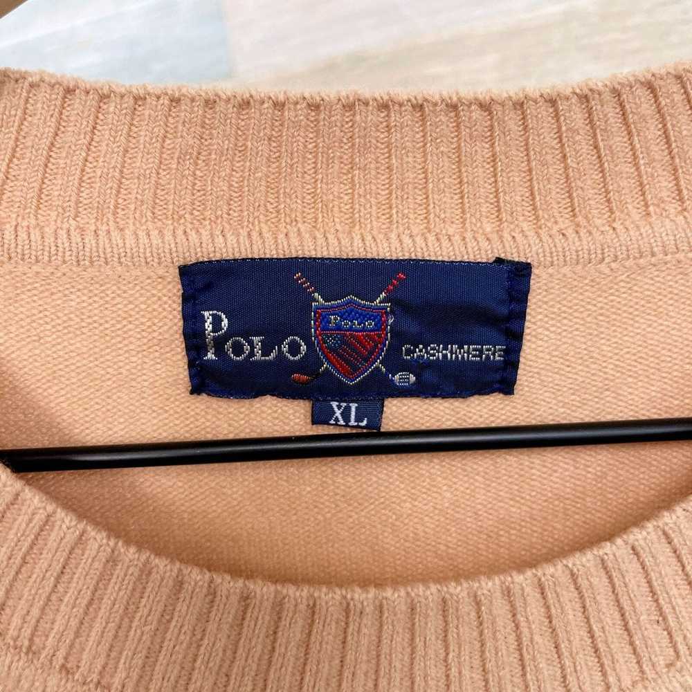 POLO Ralph Lauren Pure Cashmere Sweater Tan Golf … - image 6