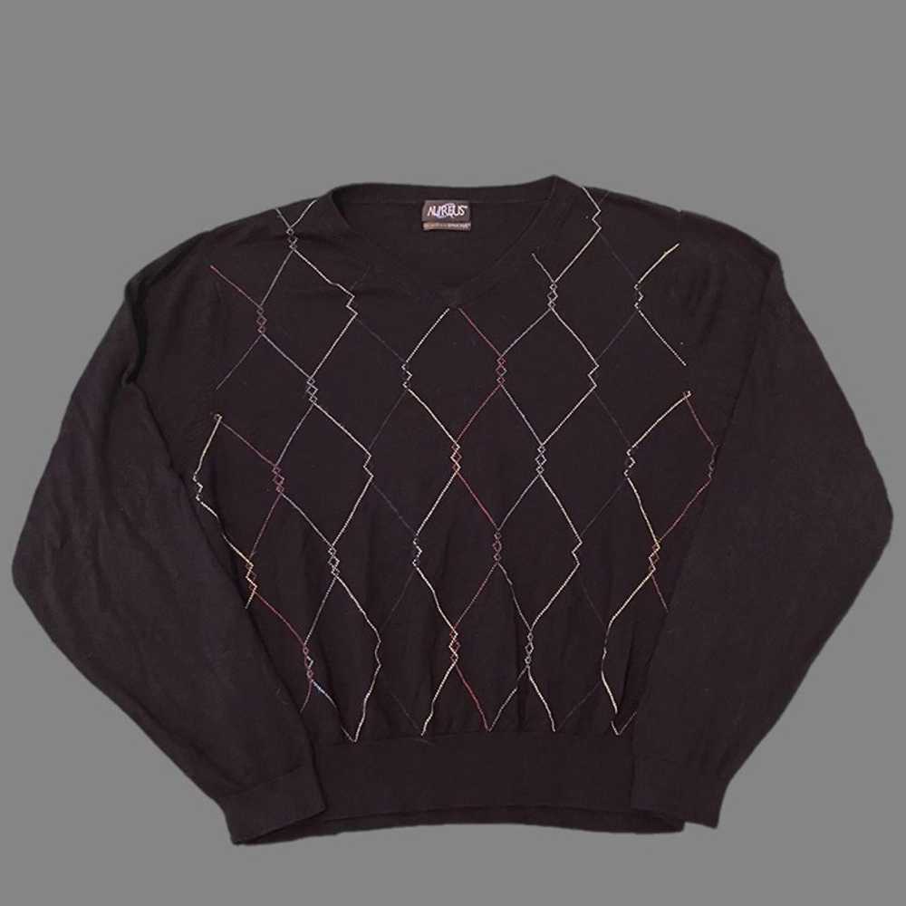 Vintage black patterned sweater  By the brand Aur… - image 1