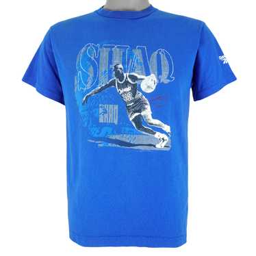 Reebok - Blue Shaq with Autograph Spell-Out T-Shi… - image 1