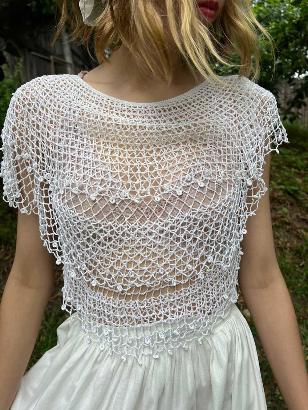 The Ayla Blouse - Vintage crochet lace cropped sh… - image 5