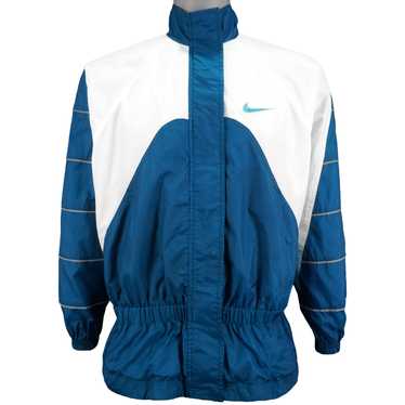 Nike - Blue & White Spell-Out Windbreaker 1990s M… - image 1