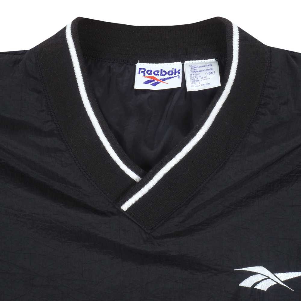 Reebok - Black Embroidered V-Neck Pullover Windbr… - image 4