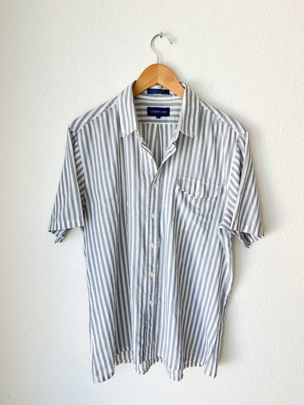 Vintage Striped Short Sleeve Button Down (M-XL) |… - image 1
