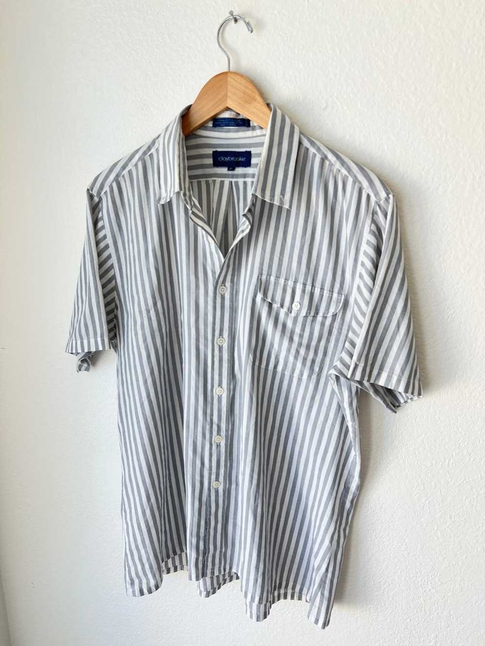 Vintage Striped Short Sleeve Button Down (M-XL) |… - image 2