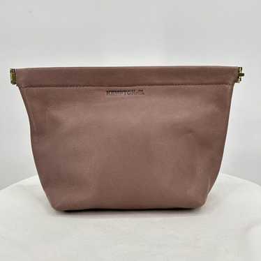Kempton & Company Taupe Leather Clutch or Makeup B