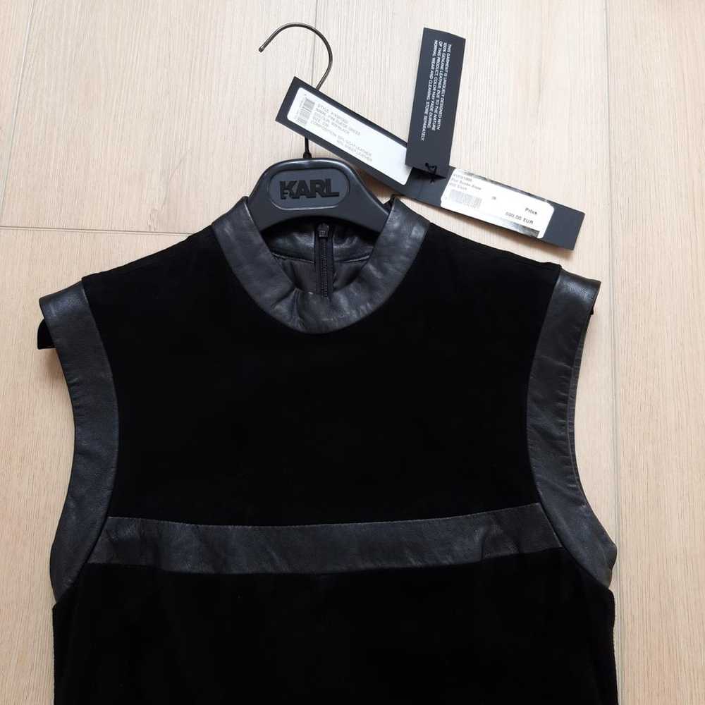Karl Lagerfeld Leather mini dress - image 3