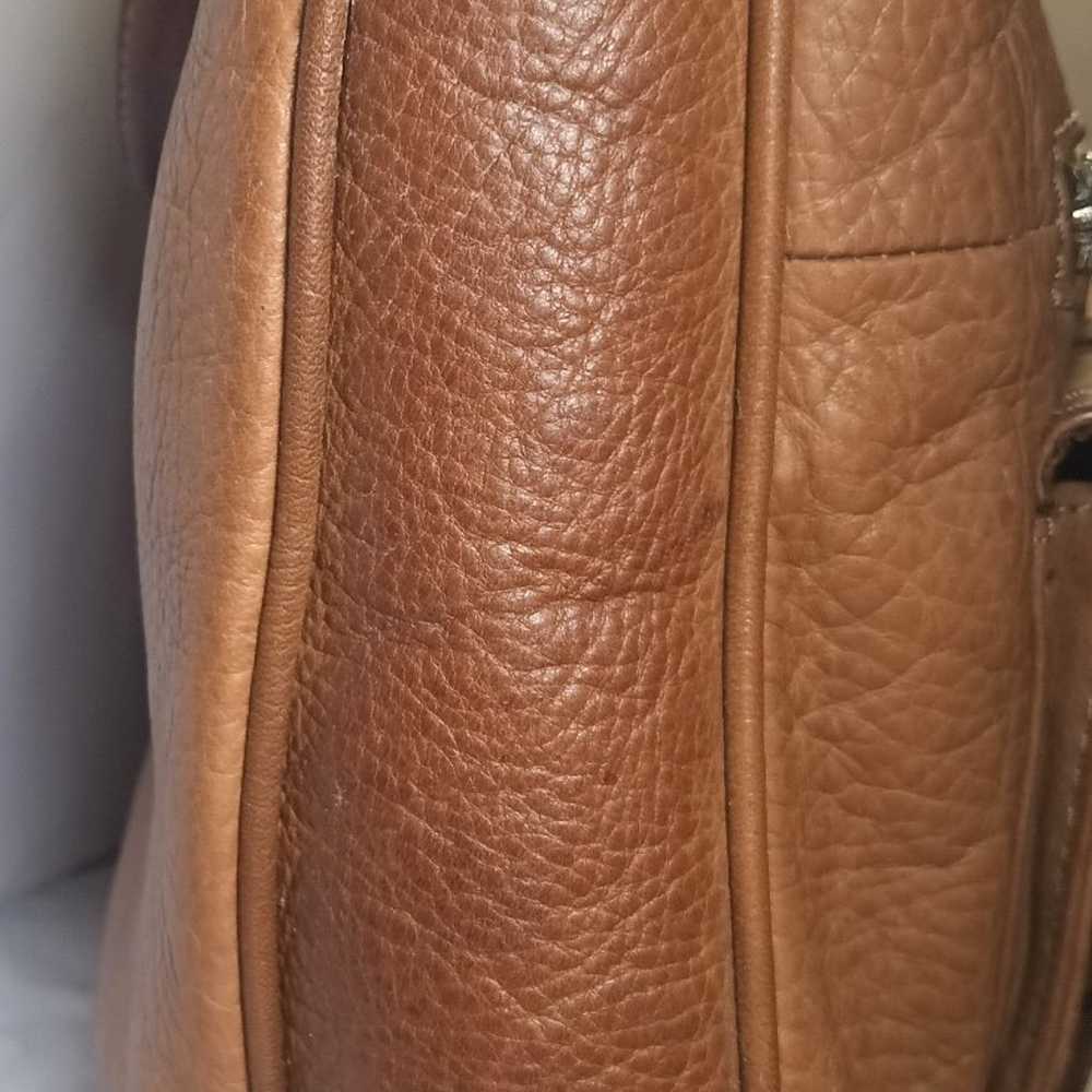 Vtg 90's/Y2K brown pebbled leather Fossil bag - image 7