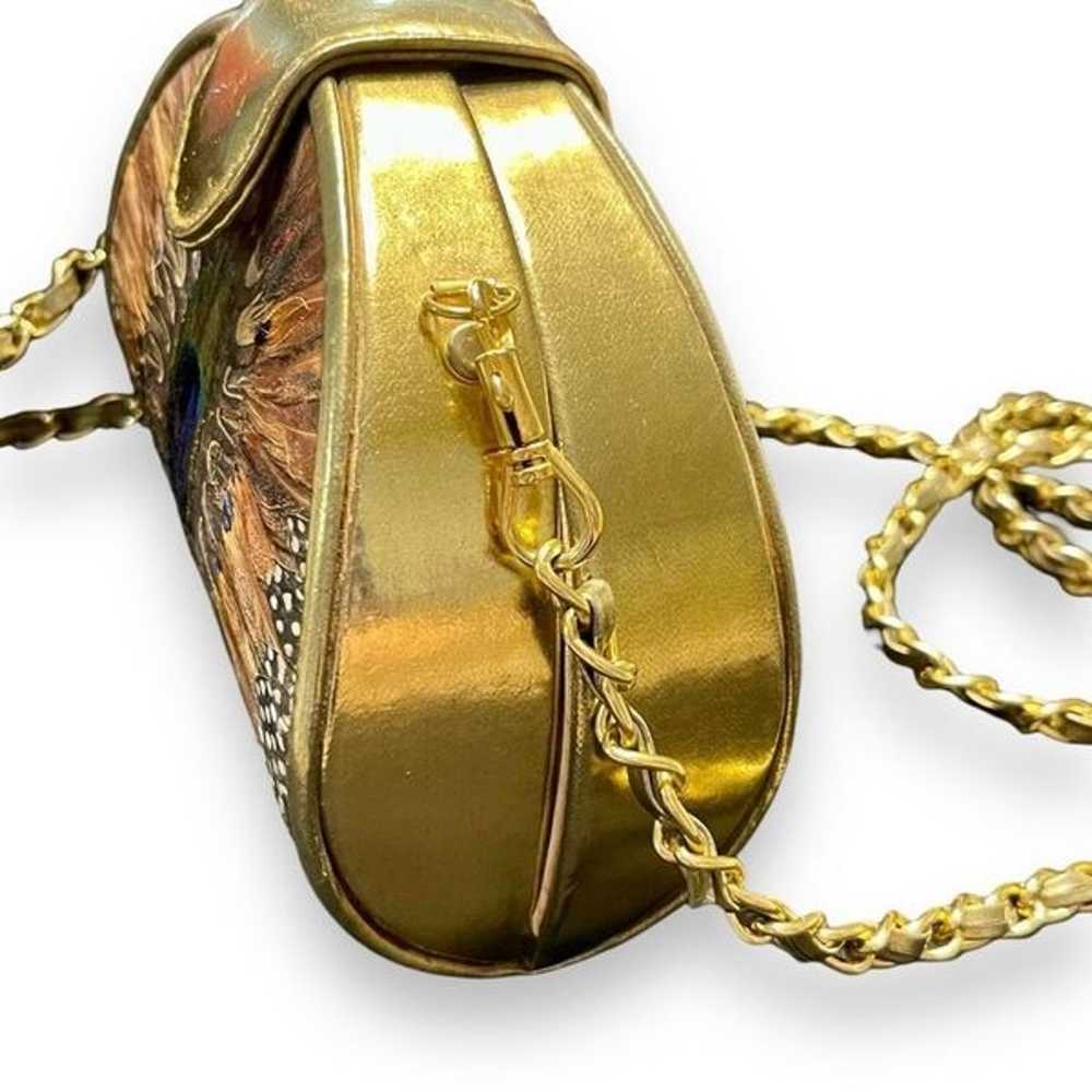 Vintage Comeco Shoulder Bag Gold Metallic Hard Sh… - image 7