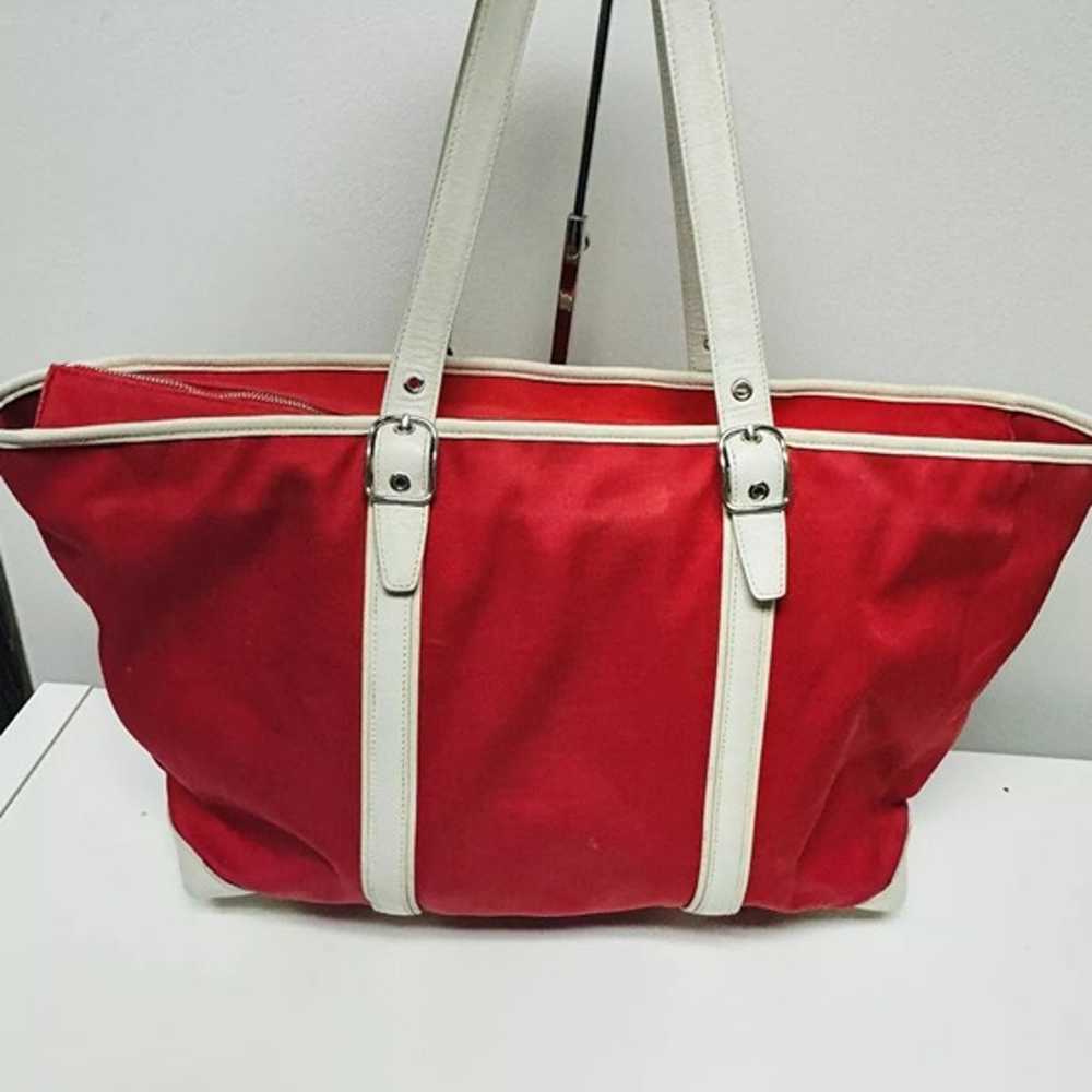 COACH Large Tote Color Red Leather/fabric - image 2