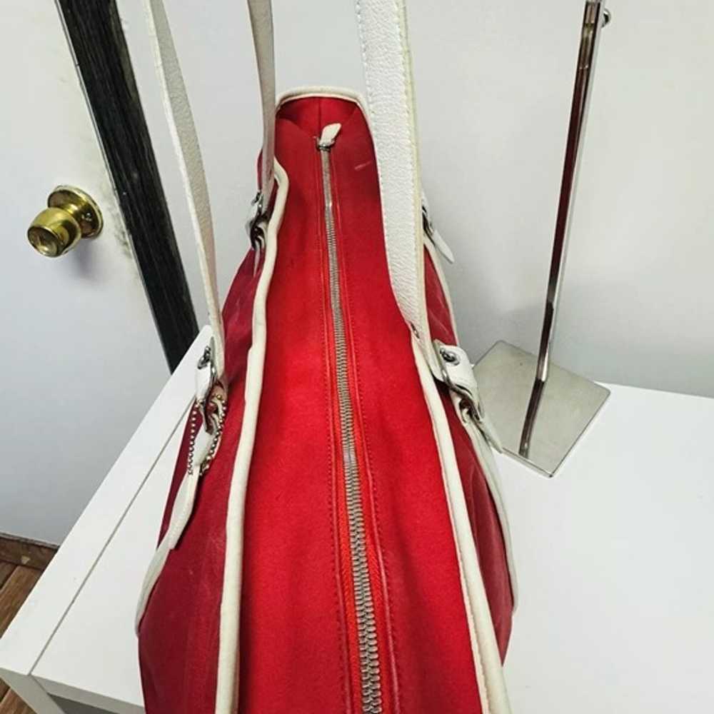 COACH Large Tote Color Red Leather/fabric - image 3