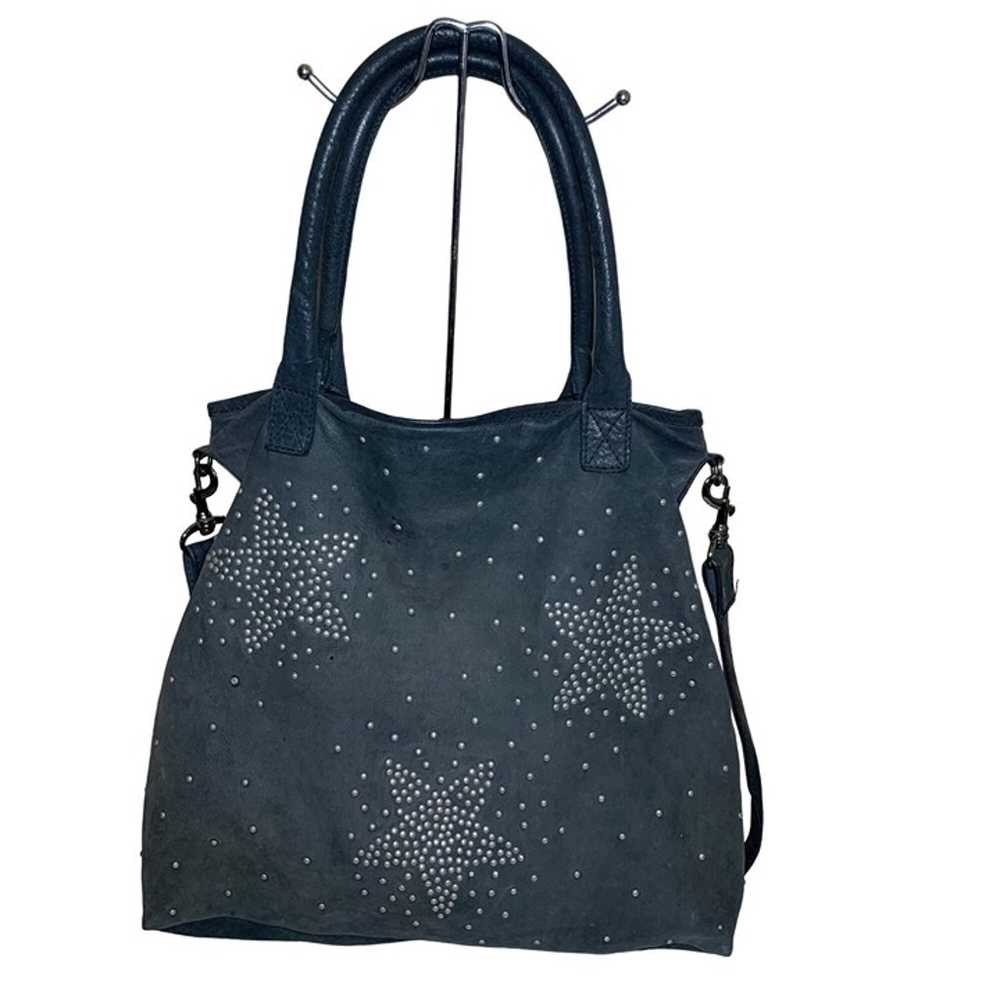 Jigsaw Large Star Studded Genuine Leather Tote Cr… - image 1