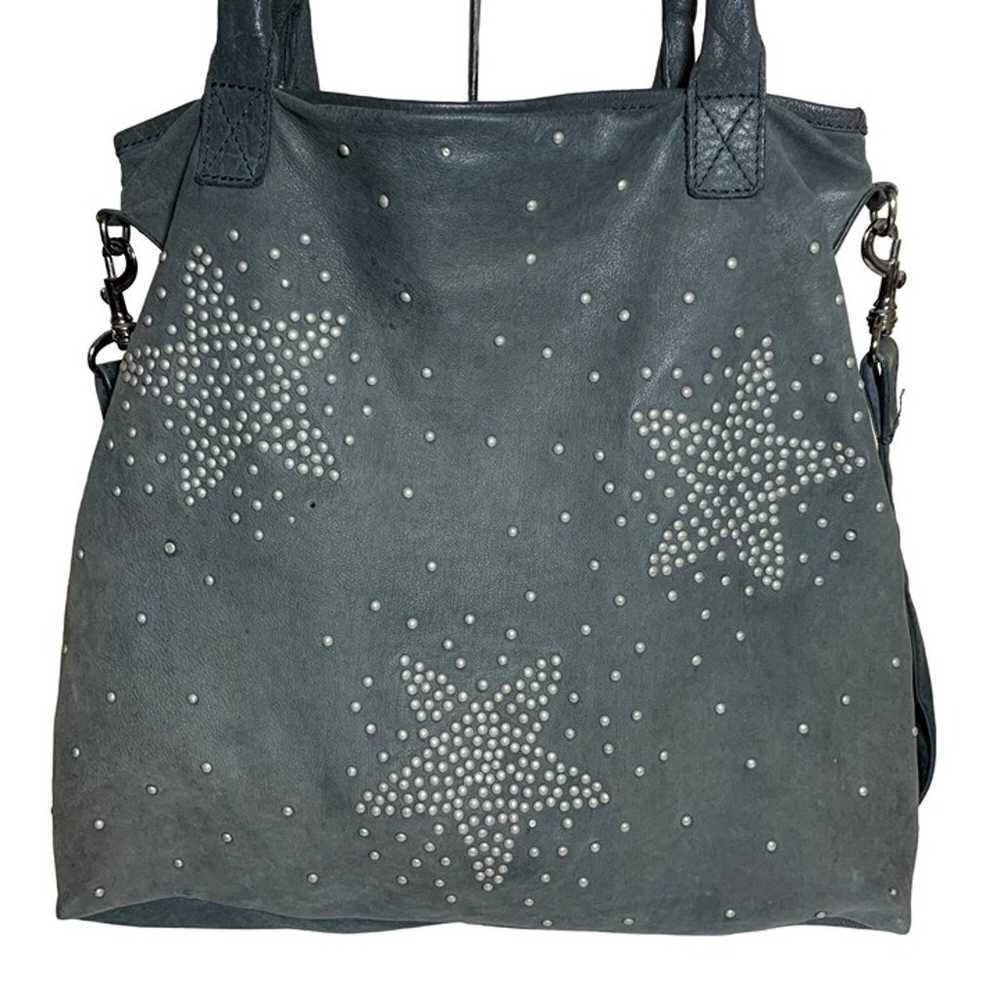Jigsaw Large Star Studded Genuine Leather Tote Cr… - image 2