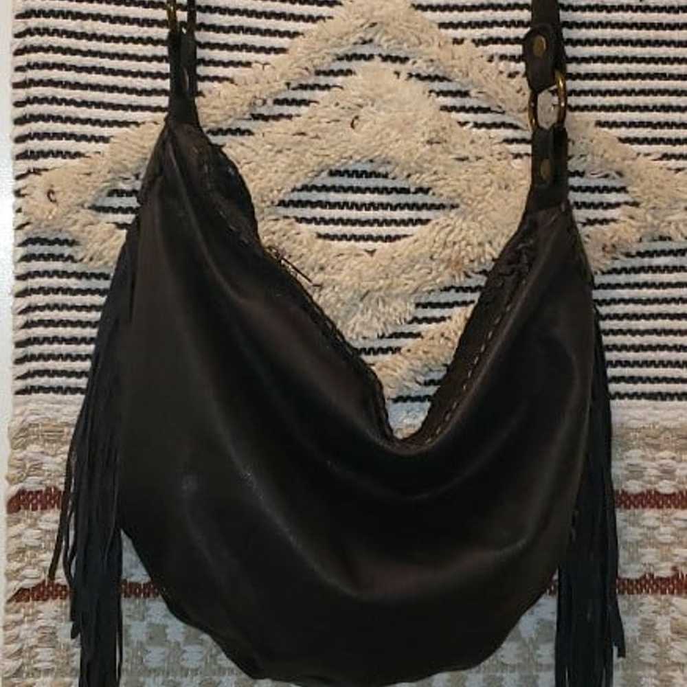 Patricia Nash Boho Fringe Italian Leather Shoulde… - image 2
