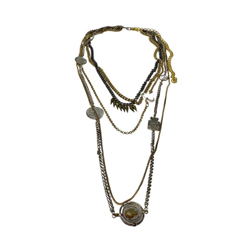 Coin And Stud Embellished Layered Necklace - image 2