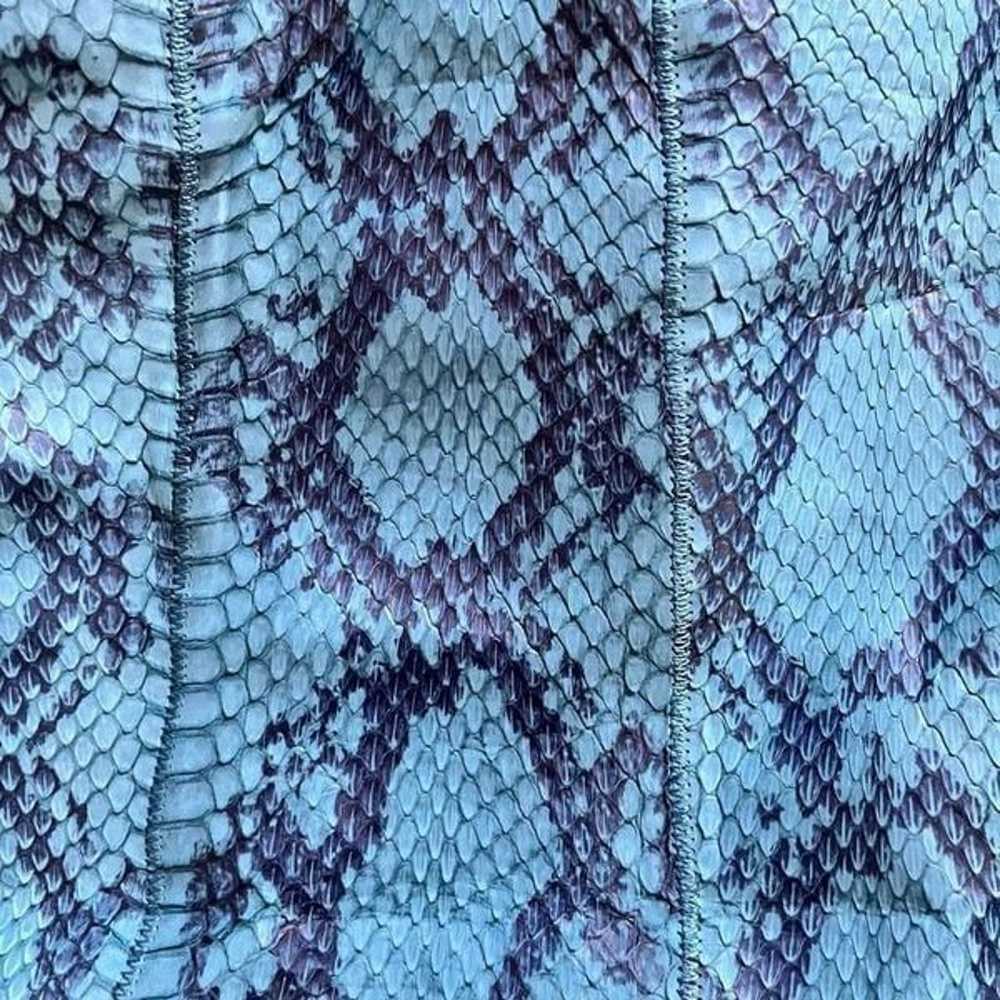 Chi by Carlos Falchi Large Blue Snakeskin Print L… - image 4