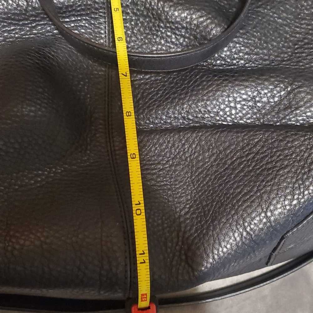Black leather coach Bleecker tote bag purse duffle - image 11