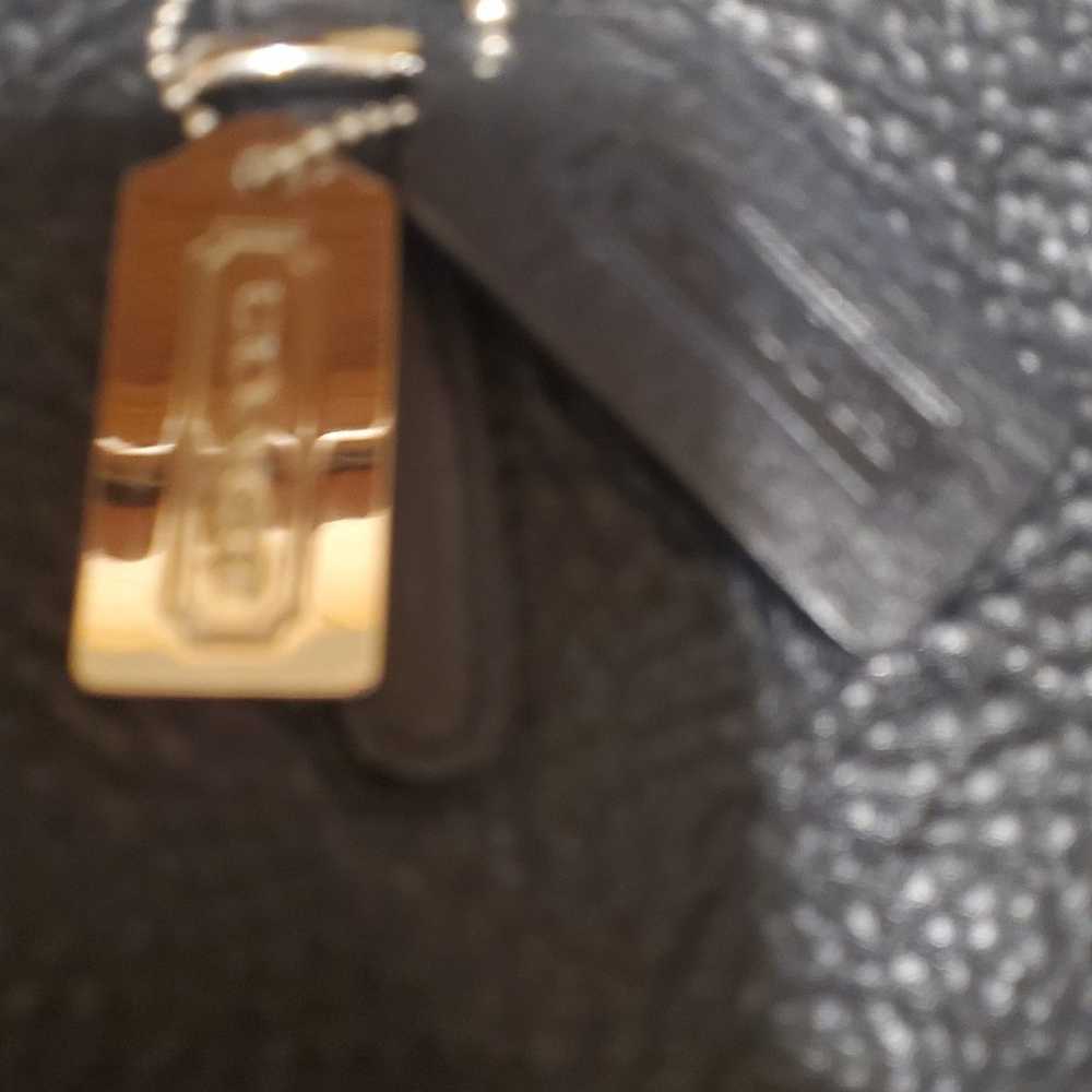 Black leather coach Bleecker tote bag purse duffle - image 2