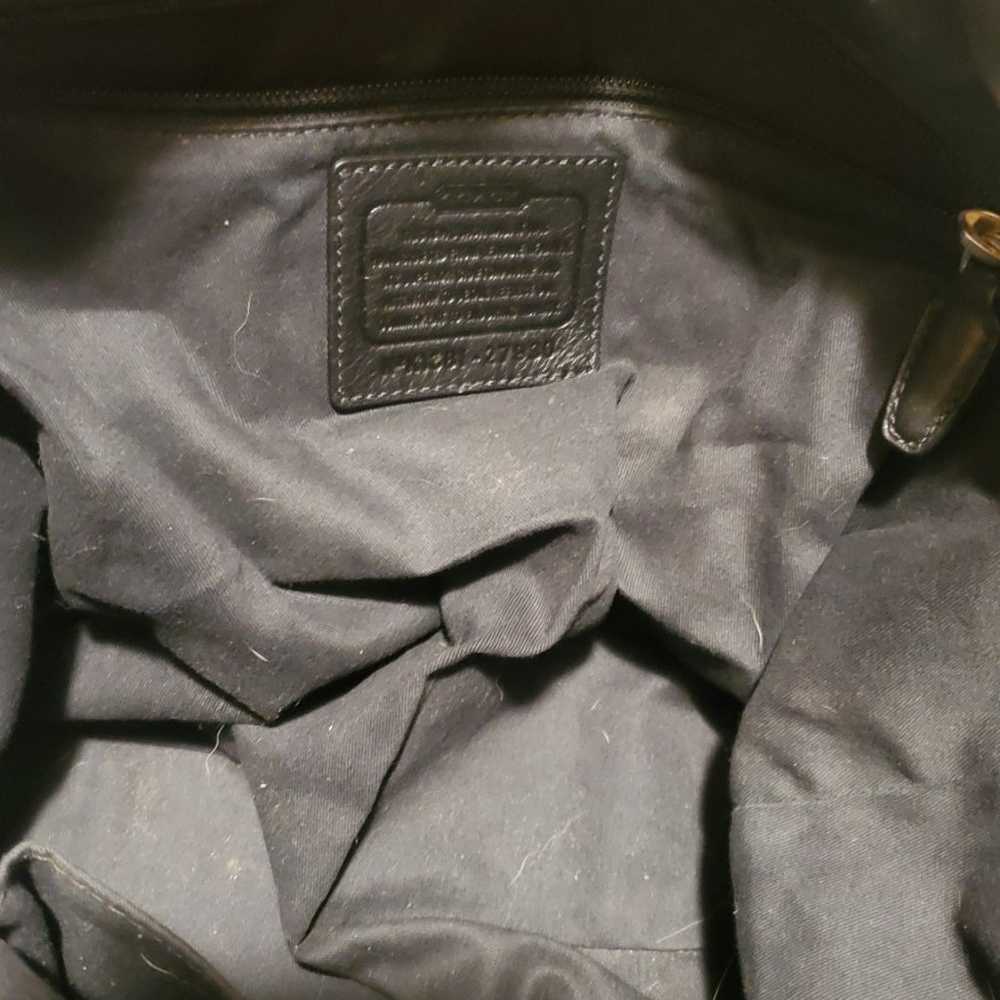 Black leather coach Bleecker tote bag purse duffle - image 5
