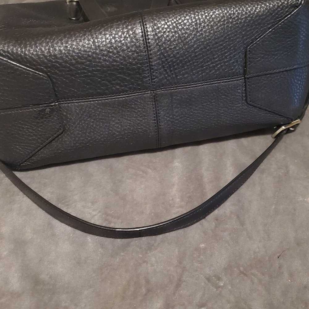 Black leather coach Bleecker tote bag purse duffle - image 9