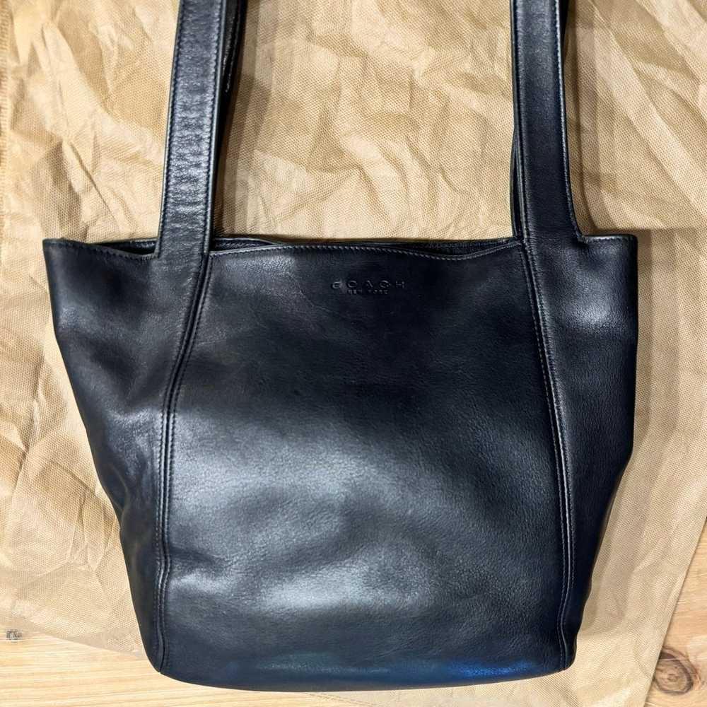 Vintage Coach Lexington Black Leather Tote Bag #4… - image 3