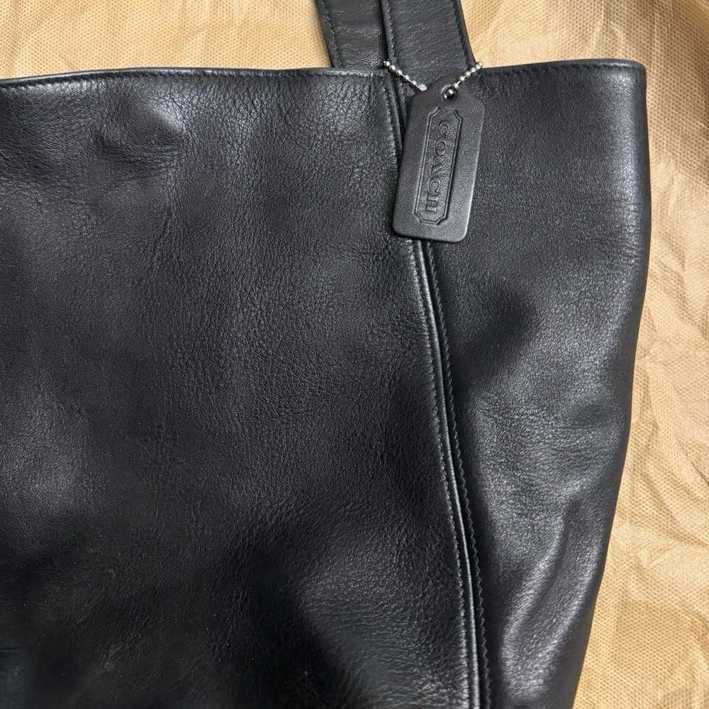 Vintage Coach Lexington Black Leather Tote Bag #4… - image 9